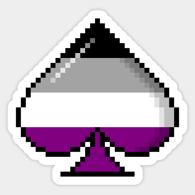 Asexual Pride Pixel Ace of Spades Sticker by wheedesign